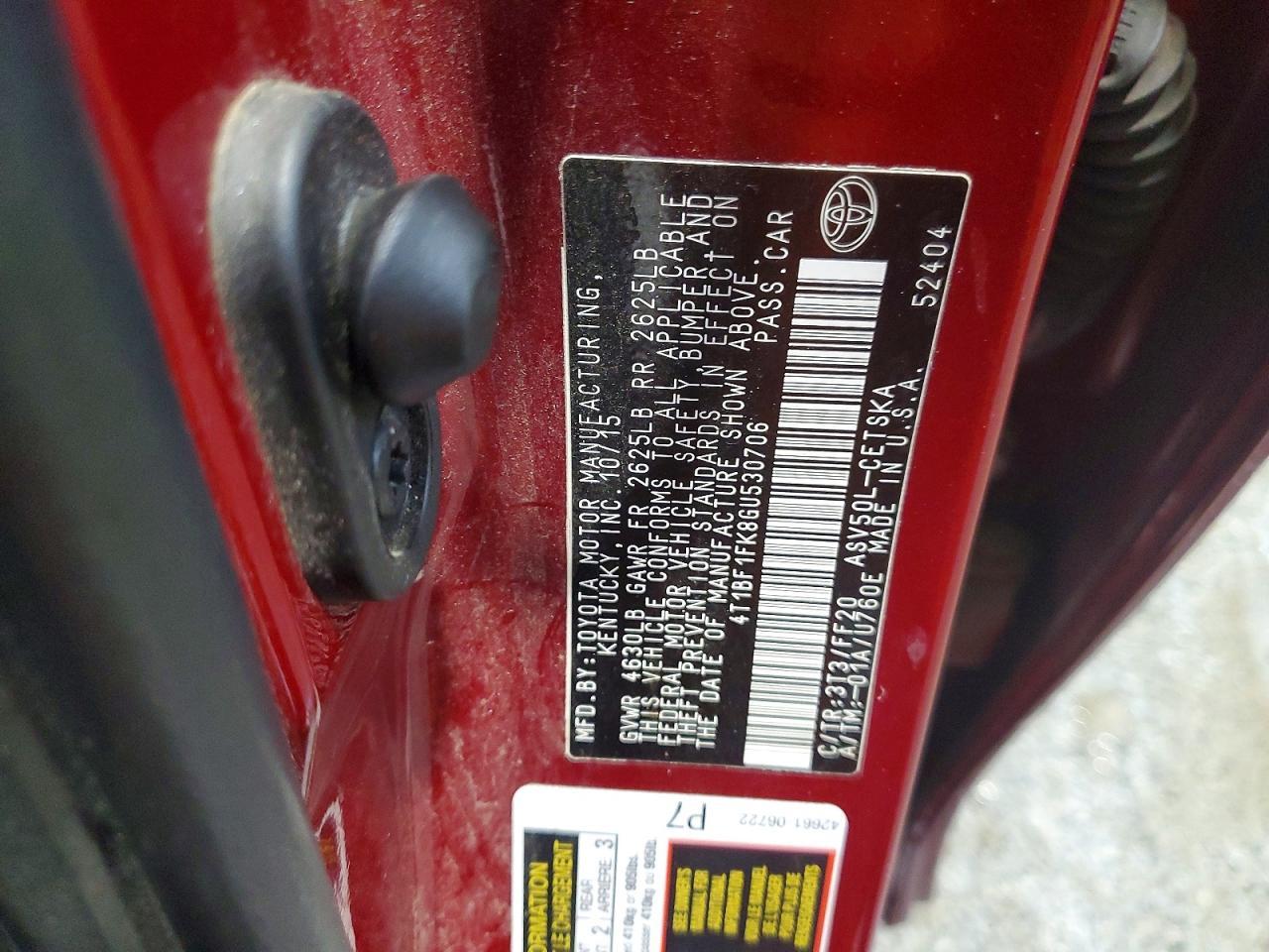 2016 Toyota Camry le