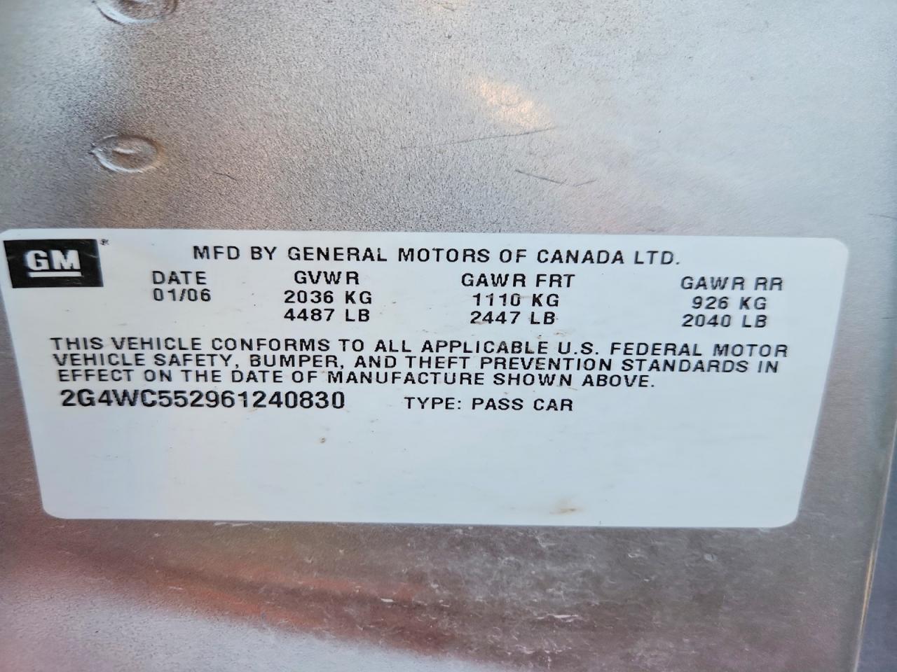 2006 Buick Lacrosse cx