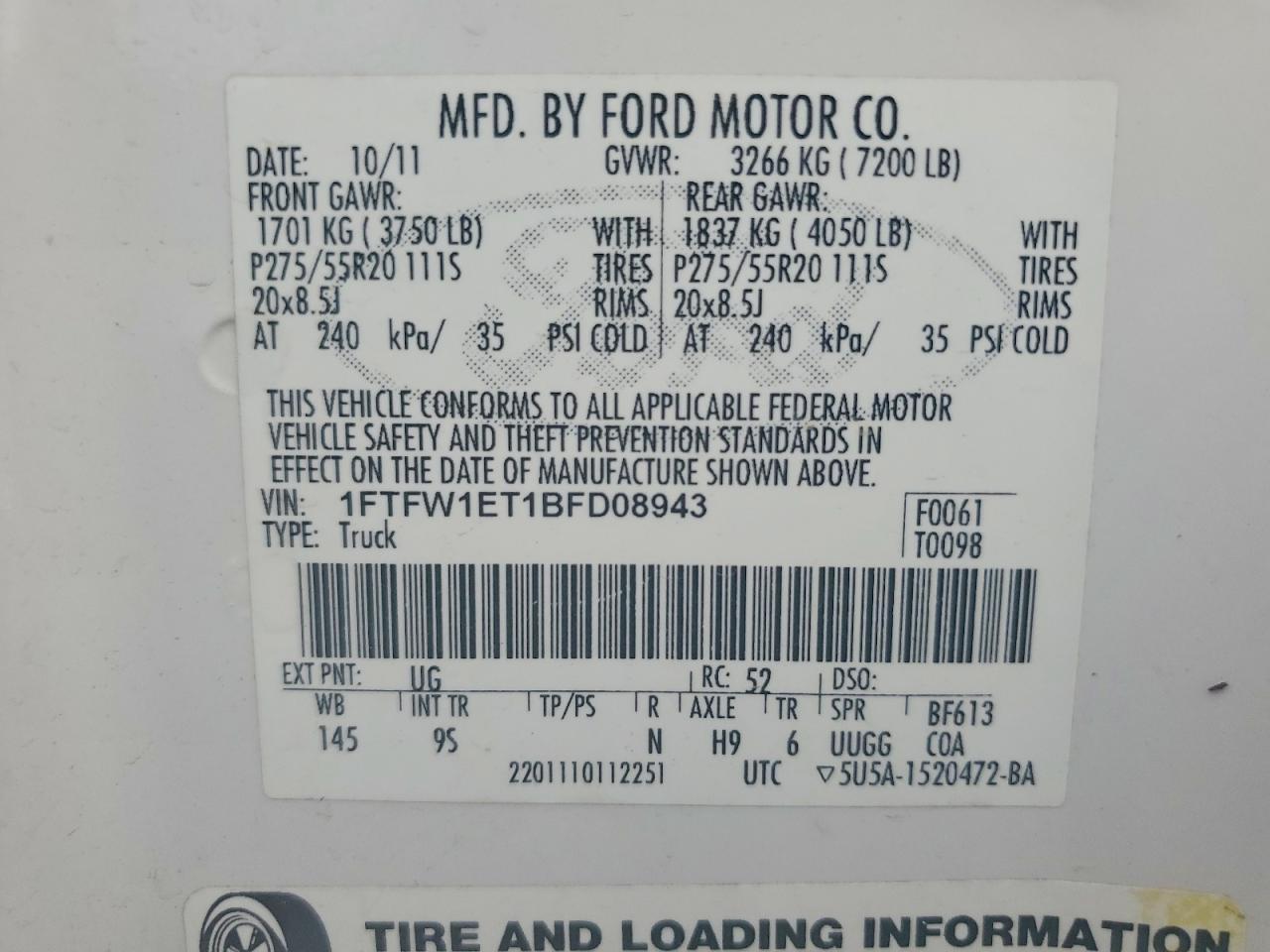 2011 Ford F150 Supercrew