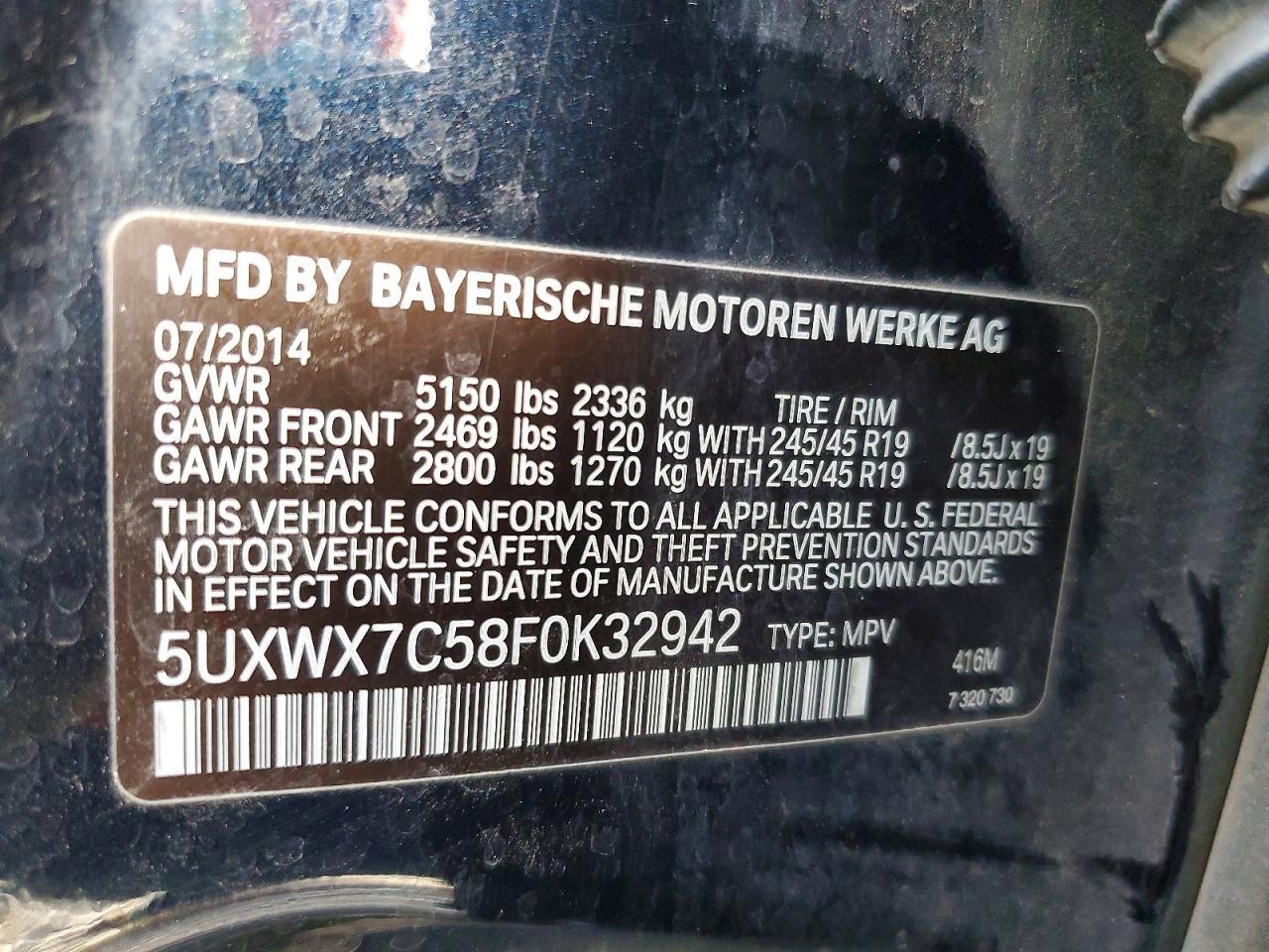 2015 BMW X3 Xdrive35i