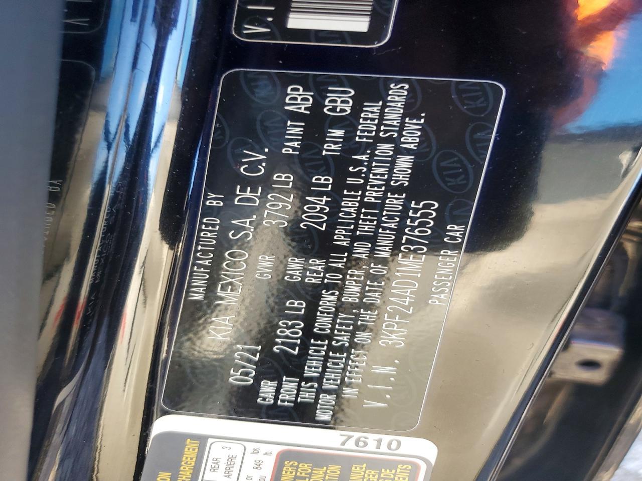 2021 KIA Forte fe