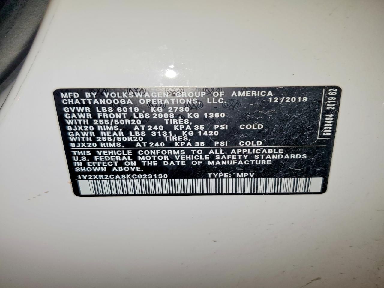 2019 Volkswagen Atlas se