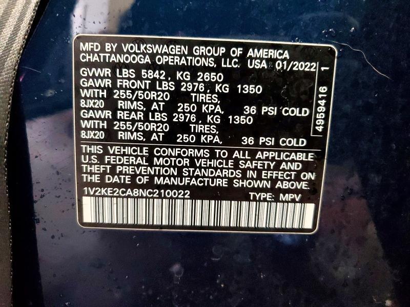 2022 Volkswagen Atlas Cross Sport se