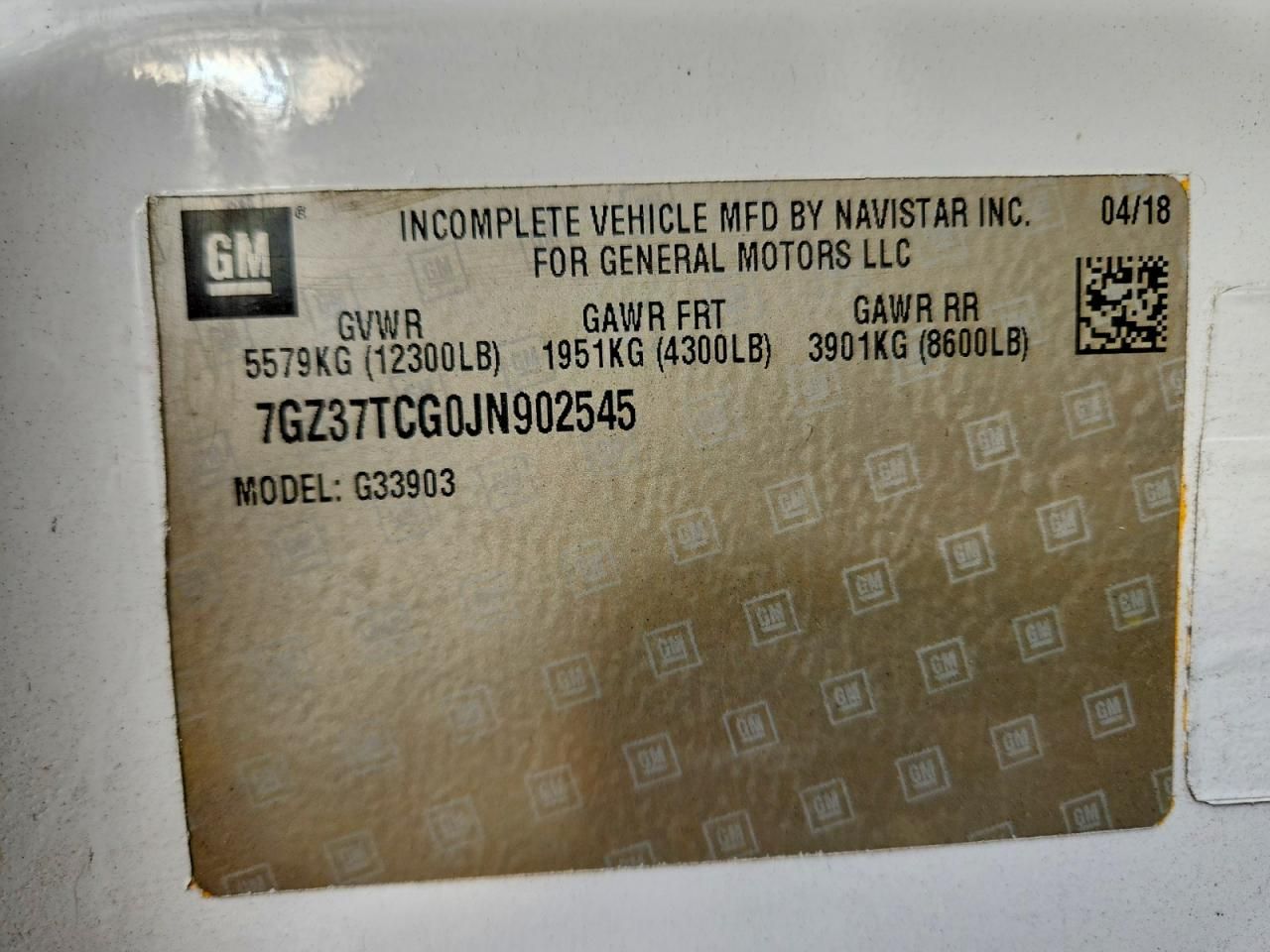 2018 GMC Savana Commercial CU