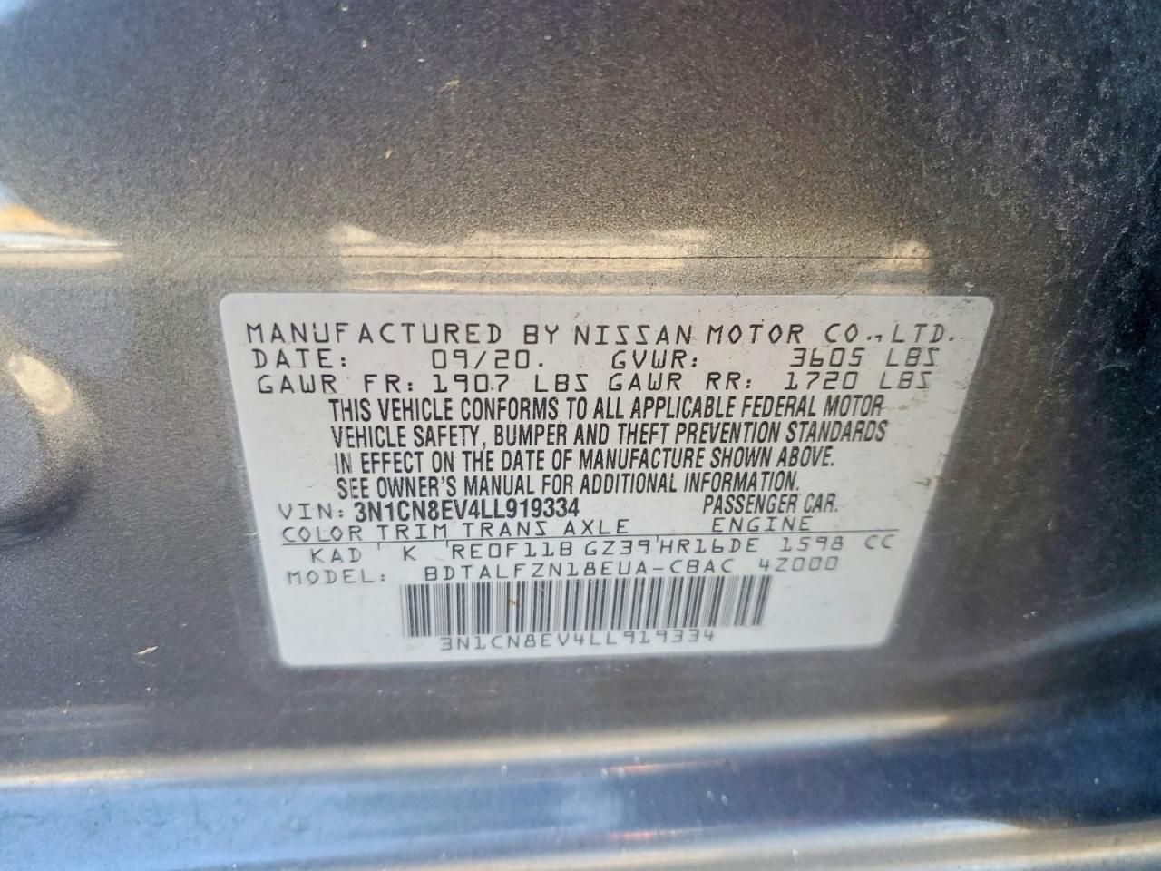 2020 Nissan Versa sv