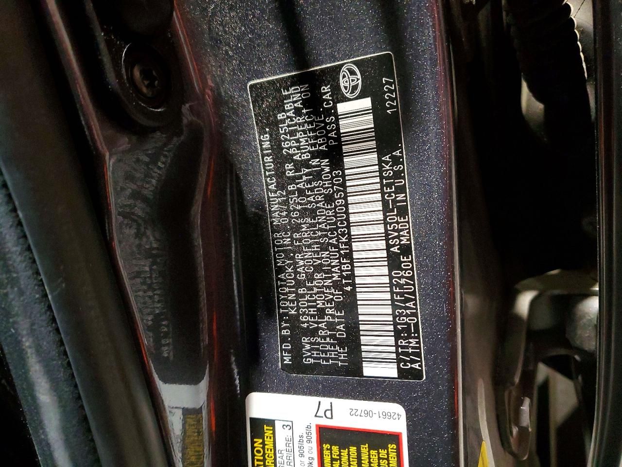 2012 Toyota Camry Base