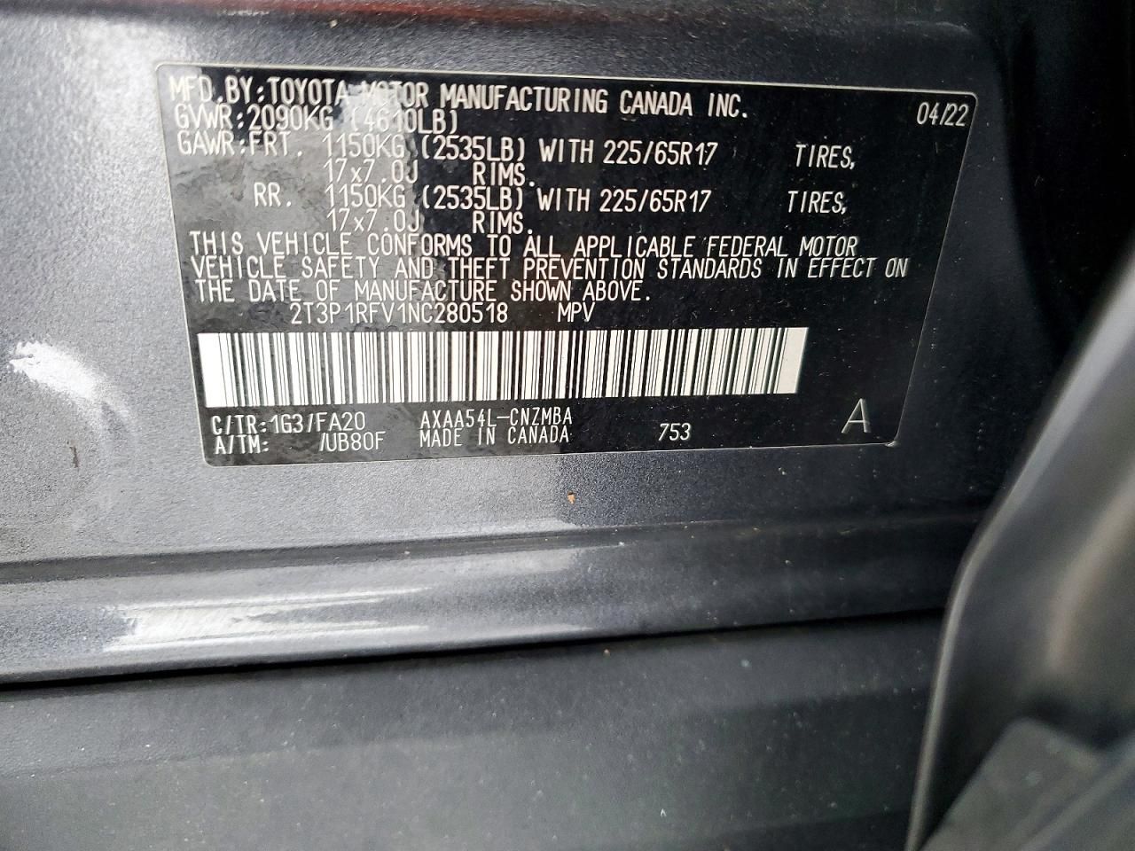 2022 Toyota Rav4 xle