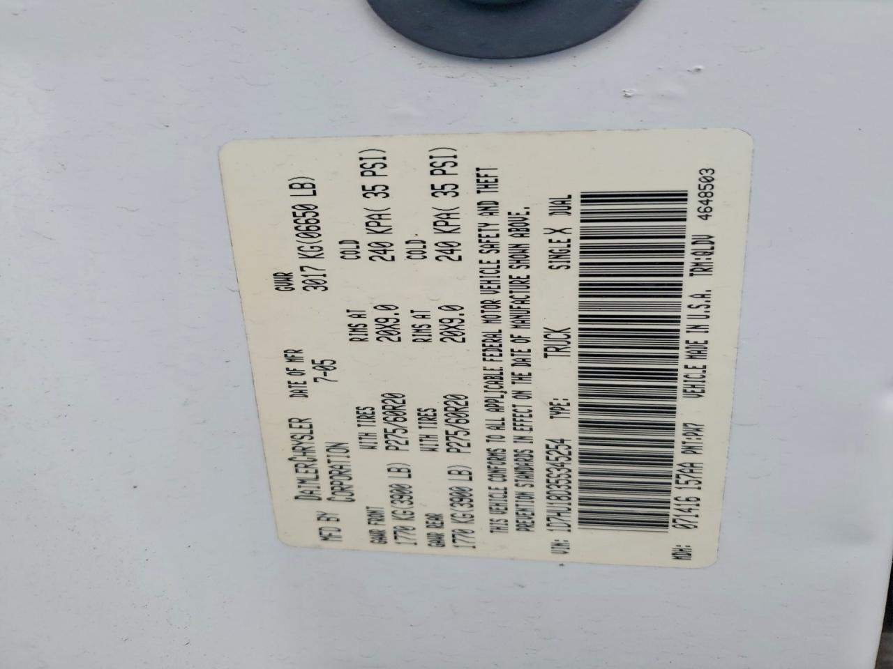 2005 Dodge RAM 1500 ST