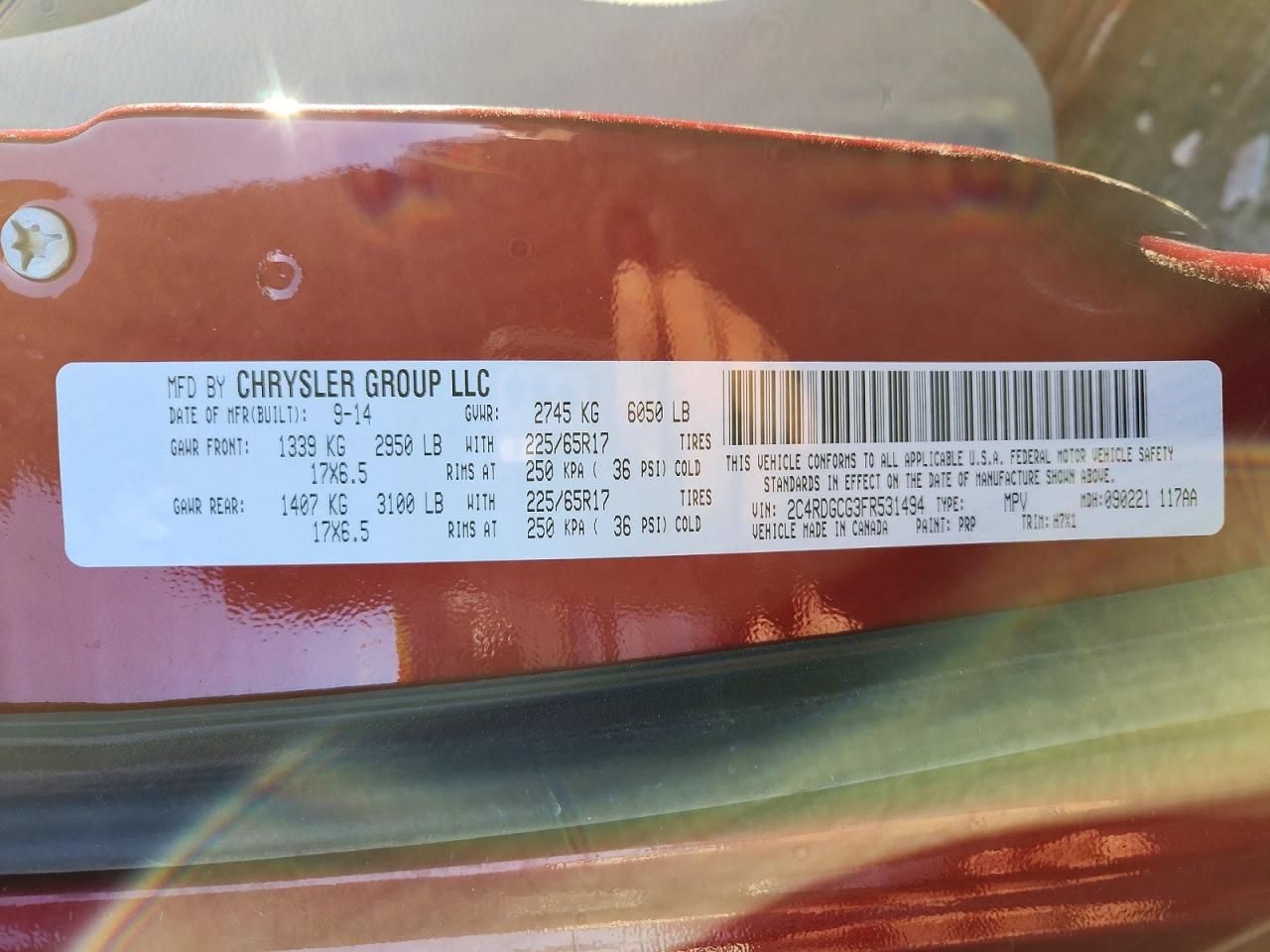 2015 Dodge Grand Caravan sxt