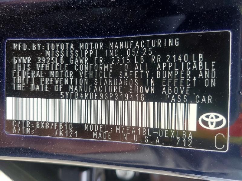 2025 Toyota Corolla le