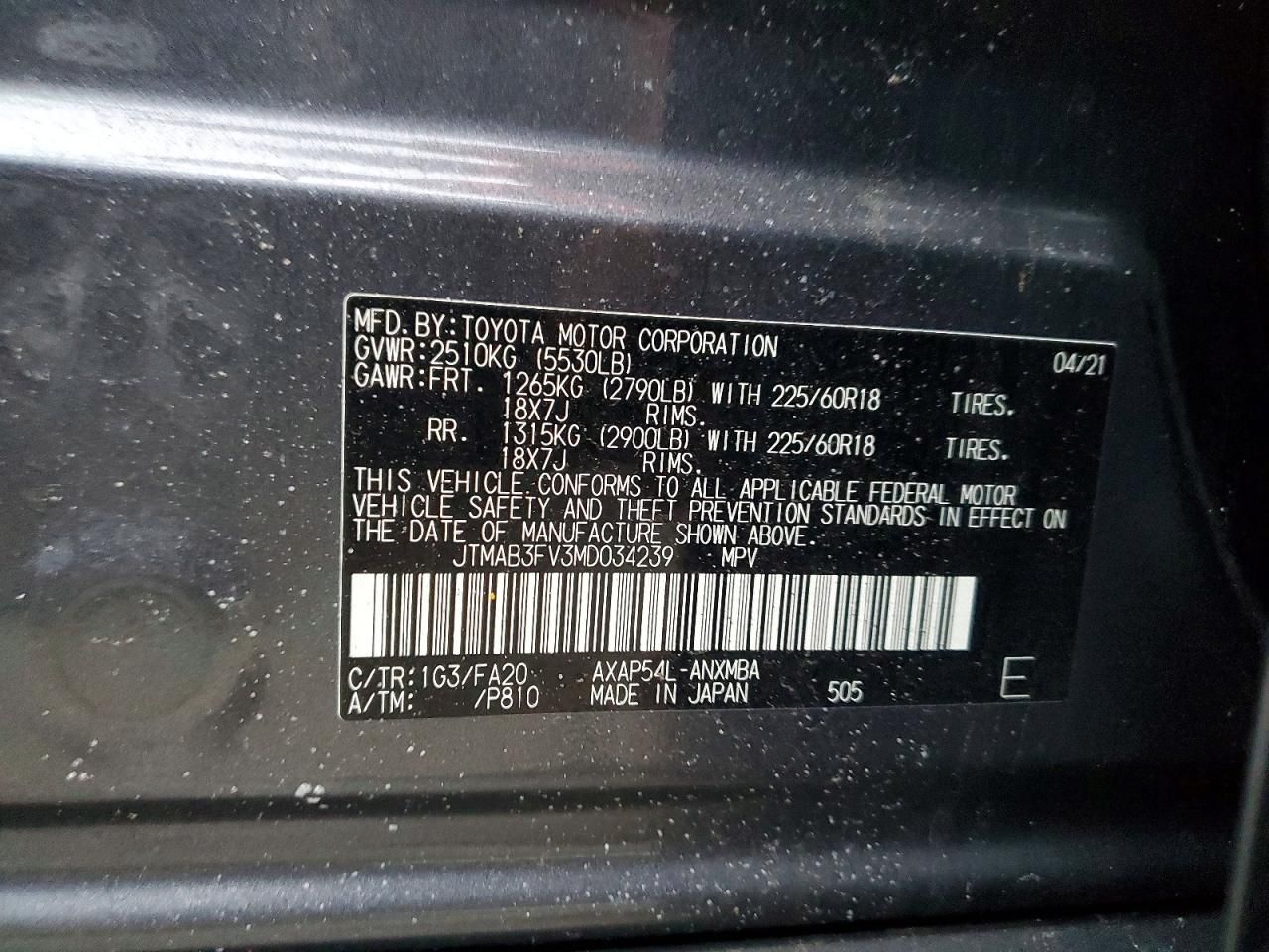 2021 Toyota Rav4 Prime se