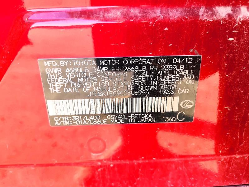 2012 Lexus Es 350 Base