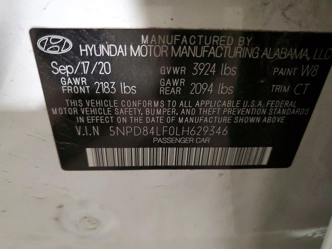2020 Hyundai Elantra sel