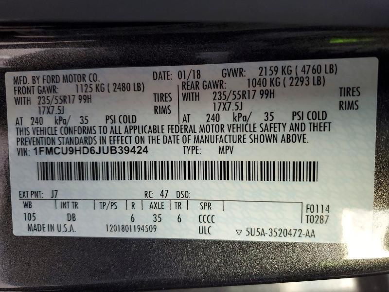 2018 Ford Escape sel