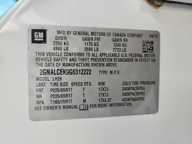 2016 Chevrolet Equinox lt