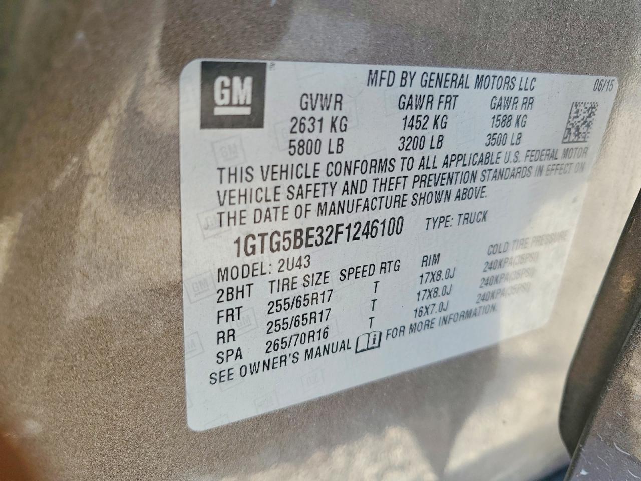 2015 GMC Canyon sle