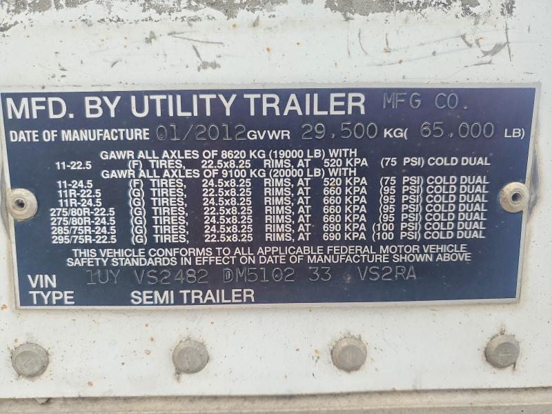 2013 Utility VS2RA Refrigerated Van Trailer
