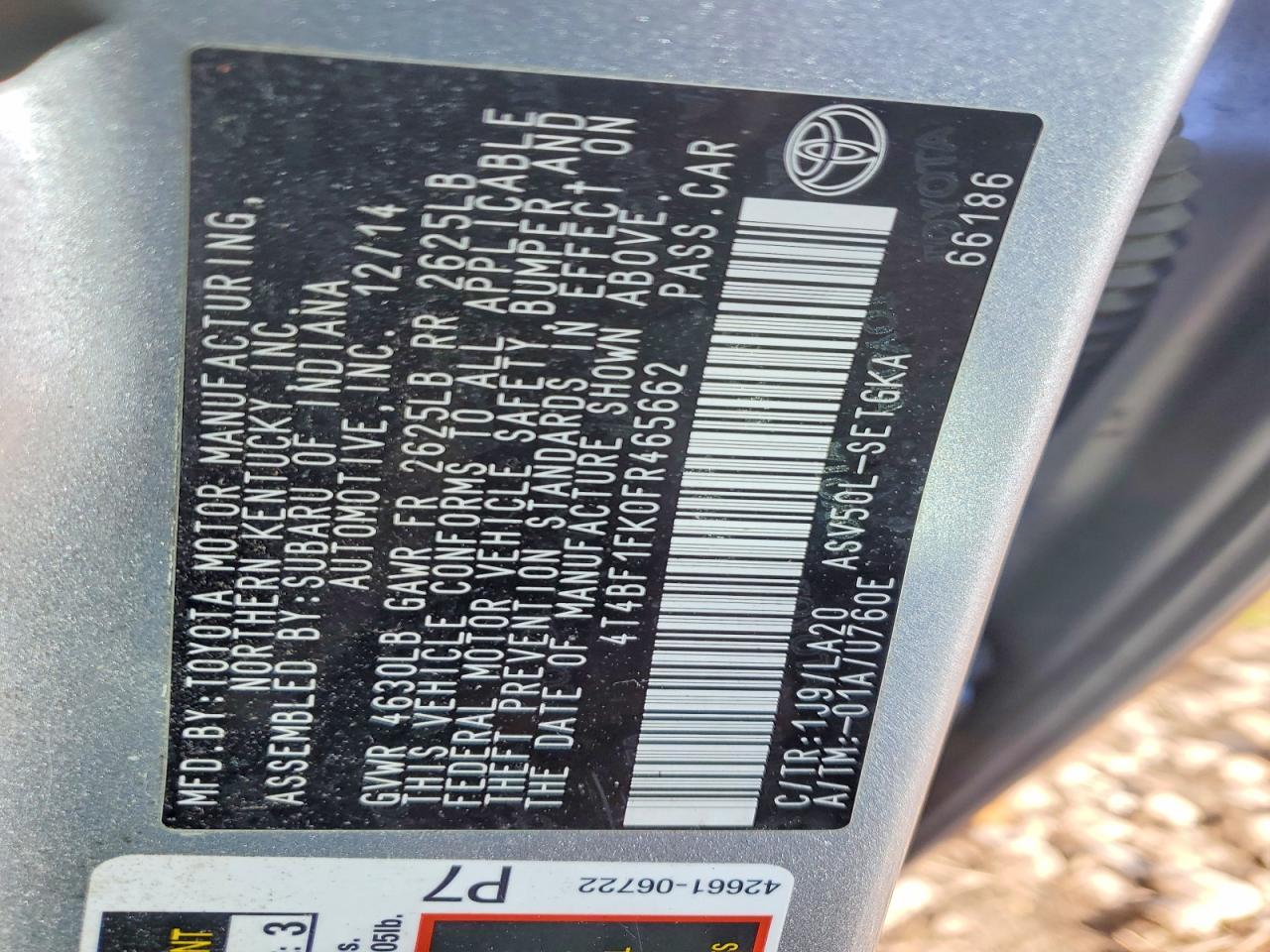 2015 Toyota Camry le