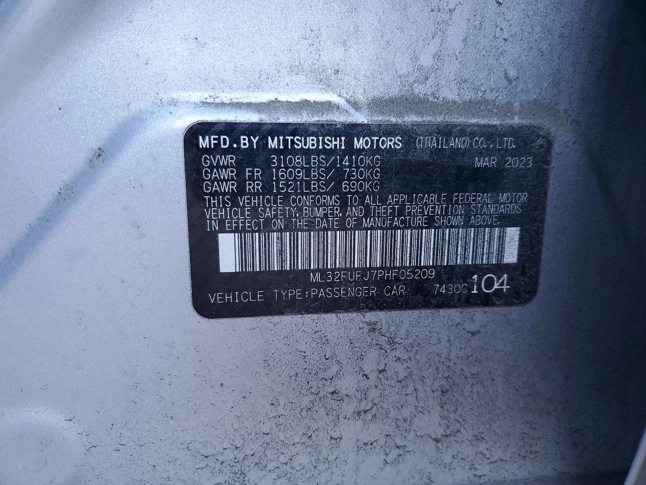 2023 Mitsubishi Mirage G4 es