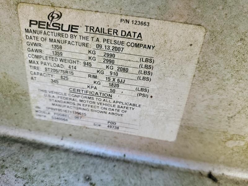 2007 Pelsue Podbel-007 Fiber Optic Splcling  Trailer