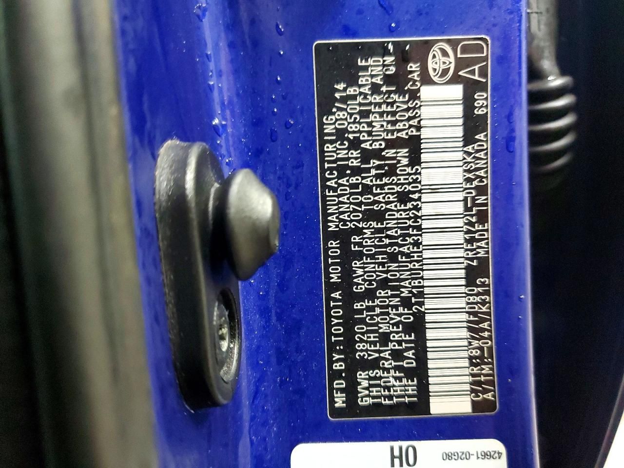 2015 Toyota Corolla l