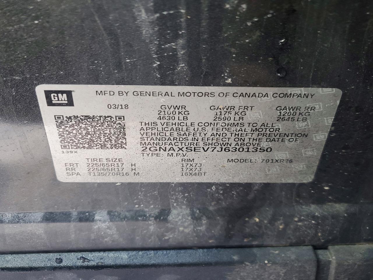 2018 Chevrolet Equinox lt