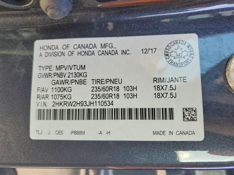 2018 Honda Cr-v Touring