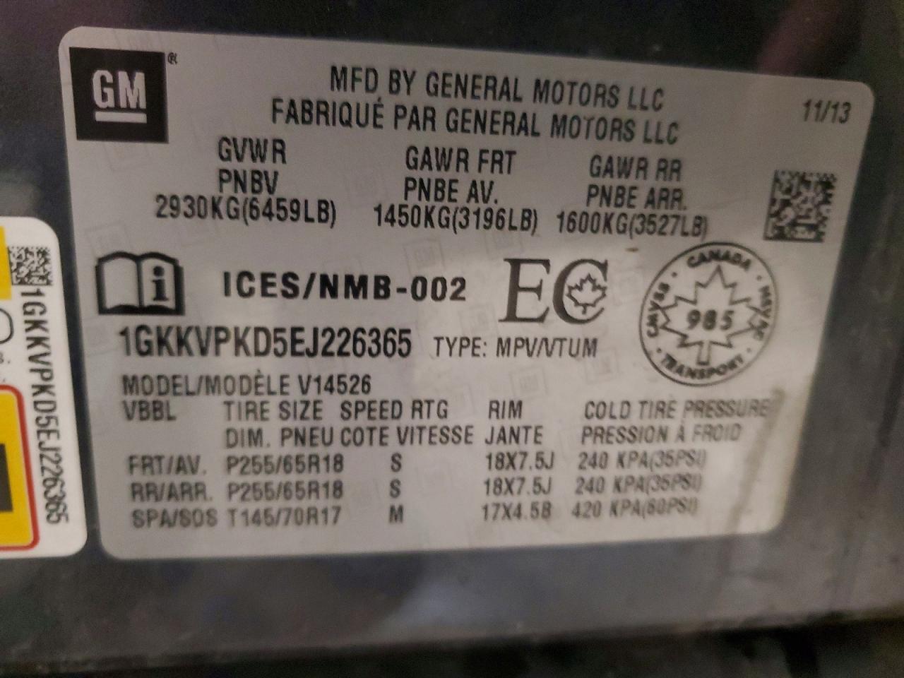 2014 GMC Acadia sle