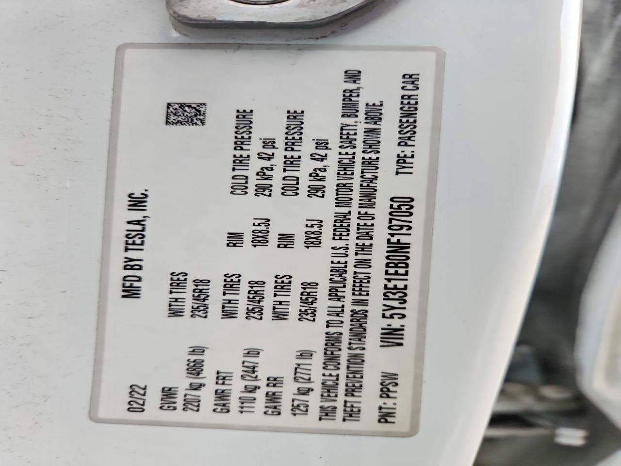 2022 Tesla Model 3
