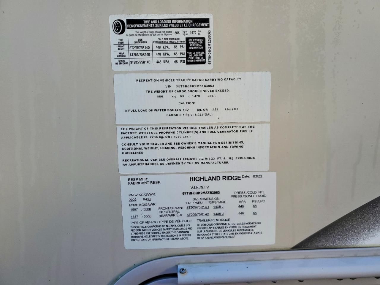 2021 Highland Ridge Cargo TRL