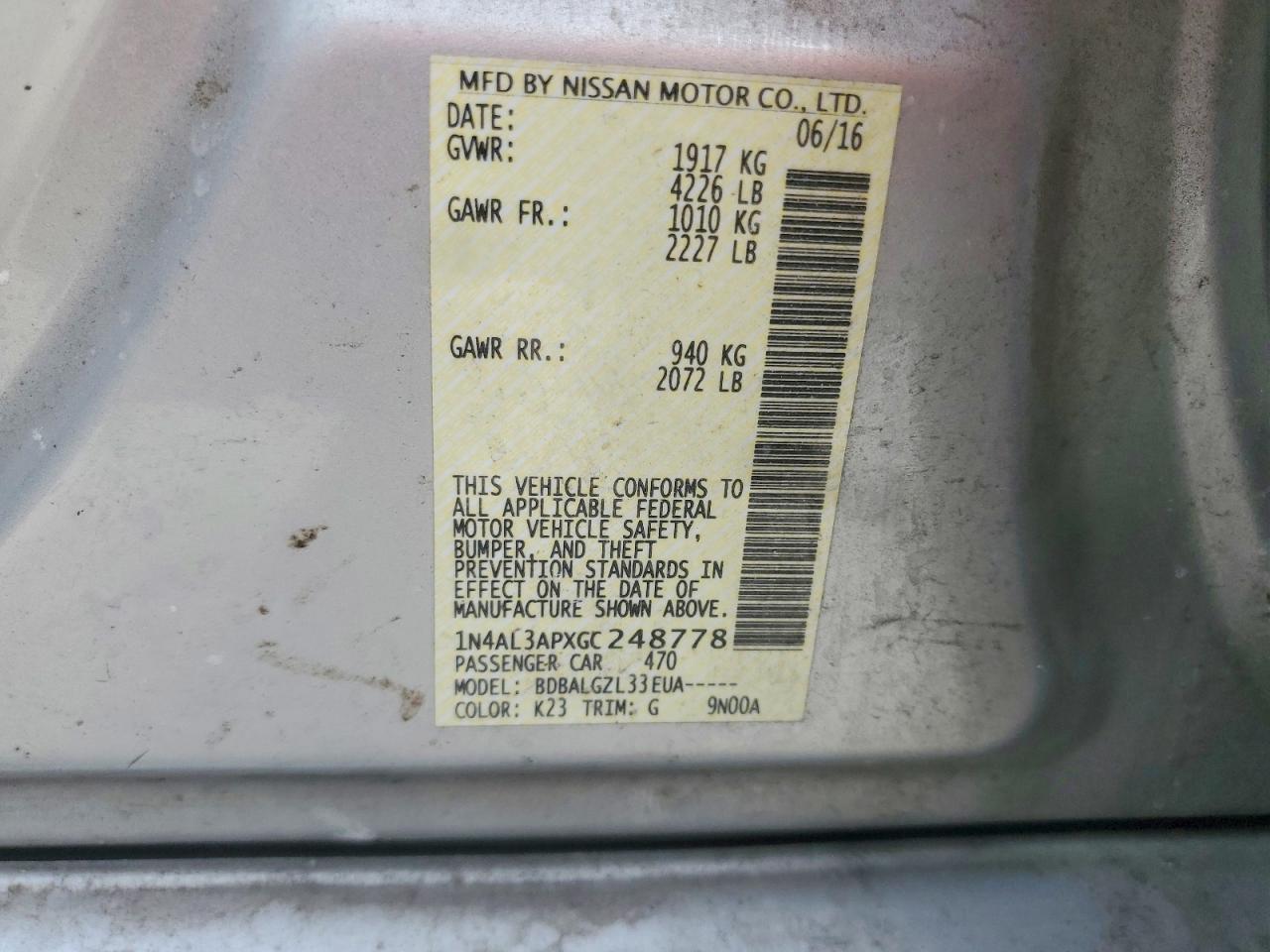 2016 Nissan Altima 2.5