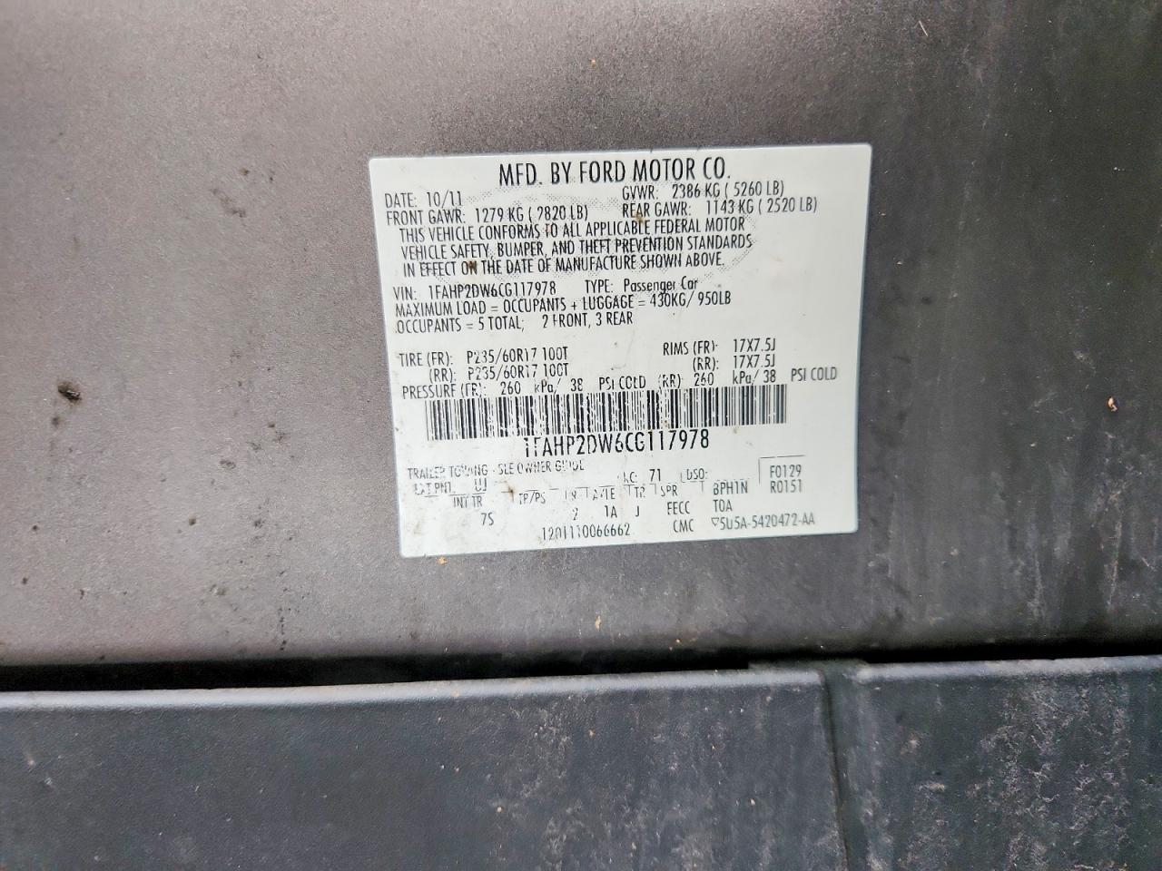 2012 Ford Taurus se