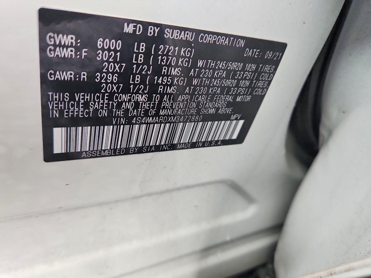 2021 Subaru Ascent Touring