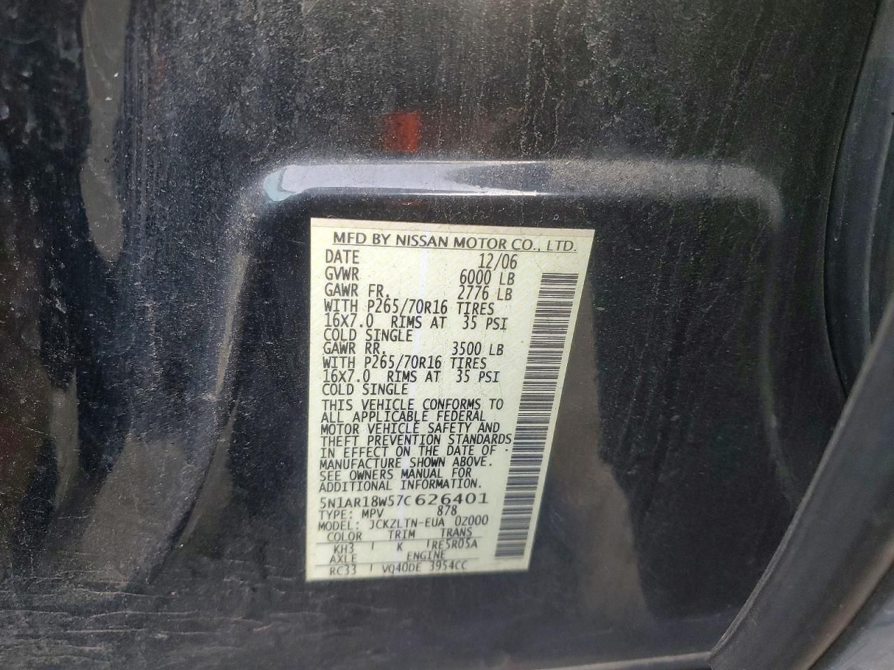 2007 Nissan Pathfinder le