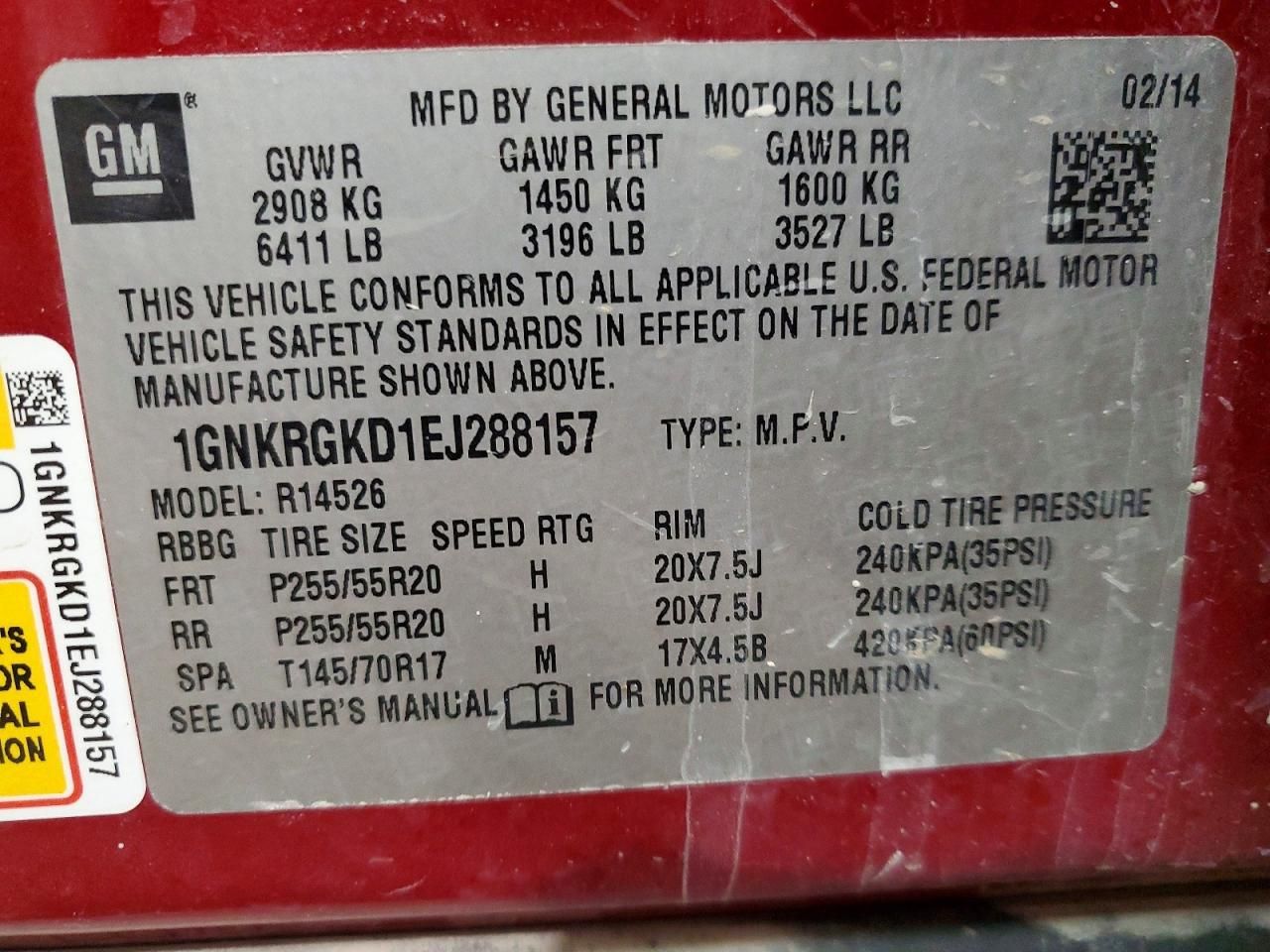 2014 Chevrolet Traverse lt