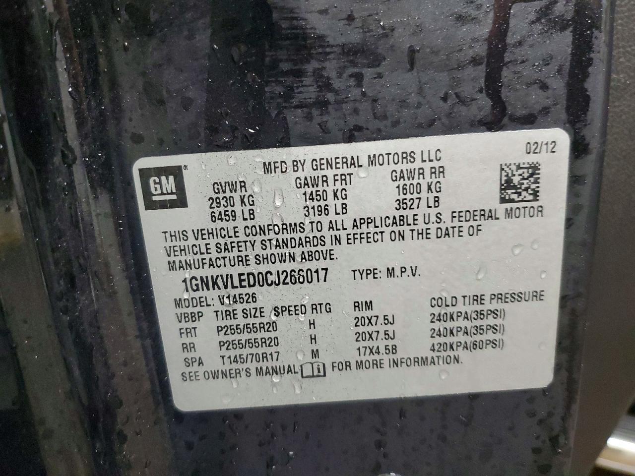 2012 Chevrolet Traverse ltz