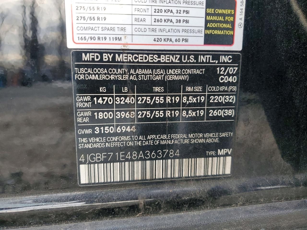 2008 Mercedes-Benz Gl 450 4matic