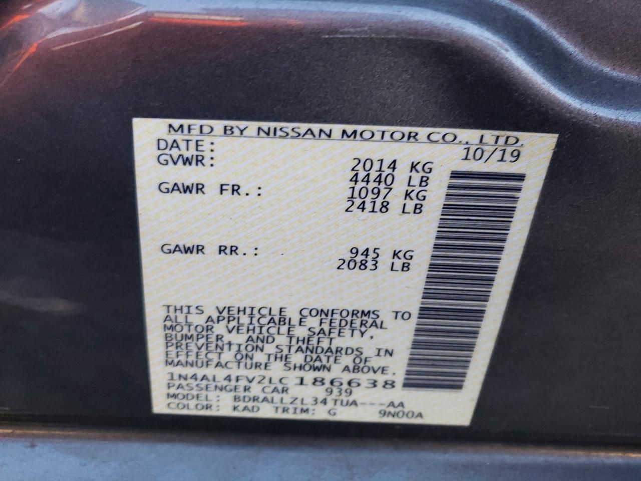 2020 Nissan Altima Platinum