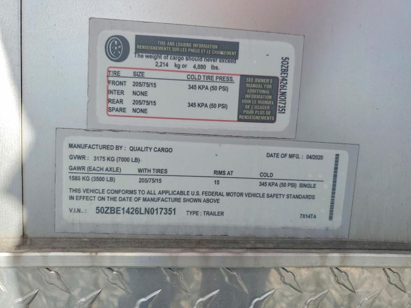 2020 Quality Cargo 7X14TA Enclosed Cargo Trailer