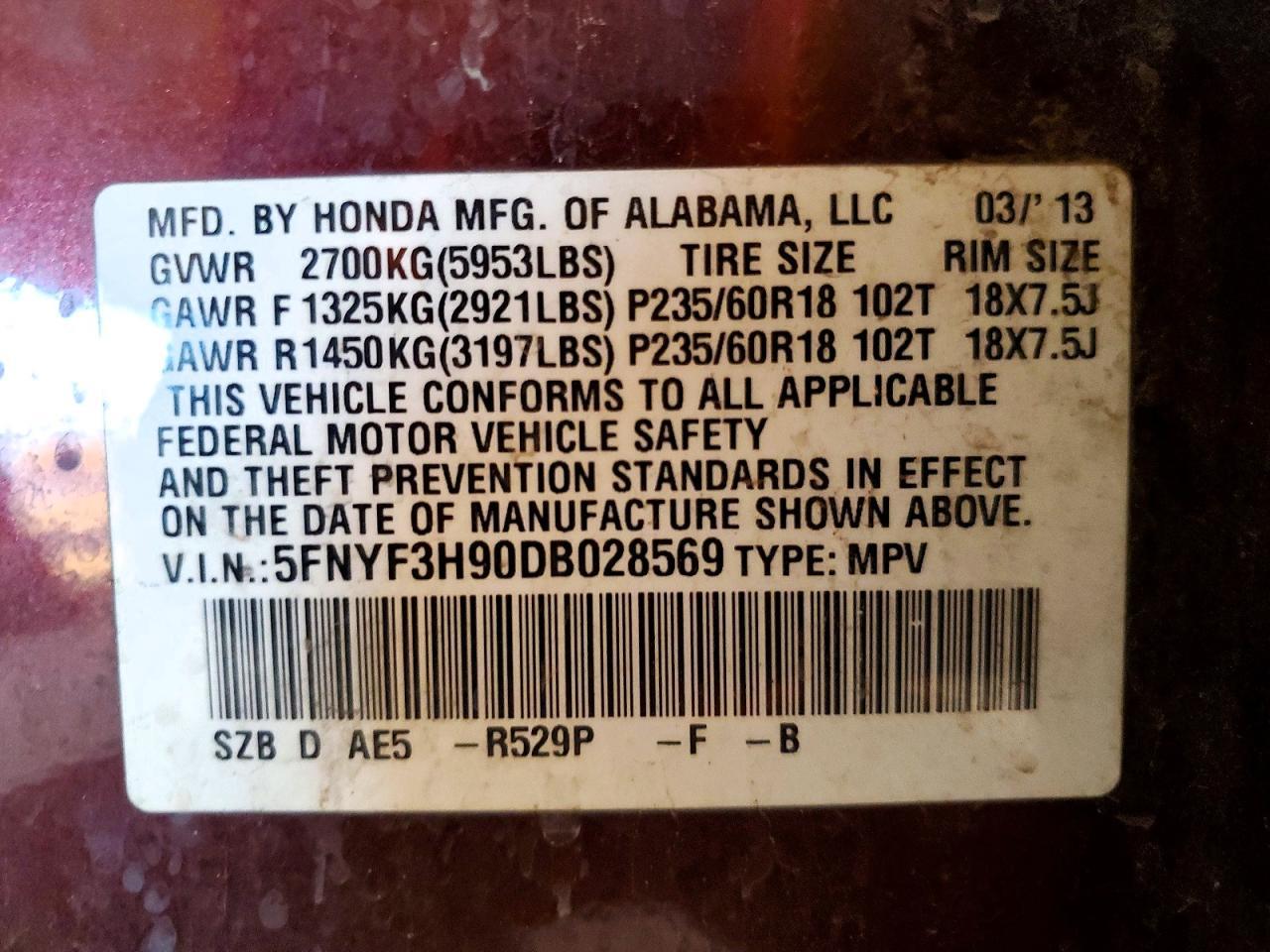 2013 Honda Pilot Touring