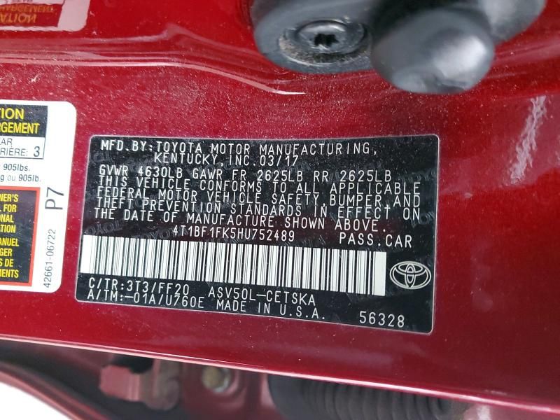 2017 Toyota Camry le