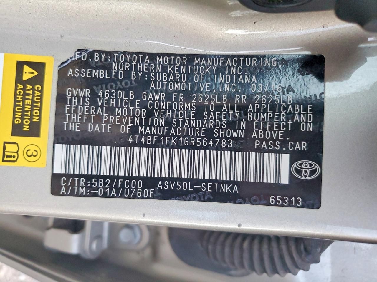 2016 Toyota Camry le