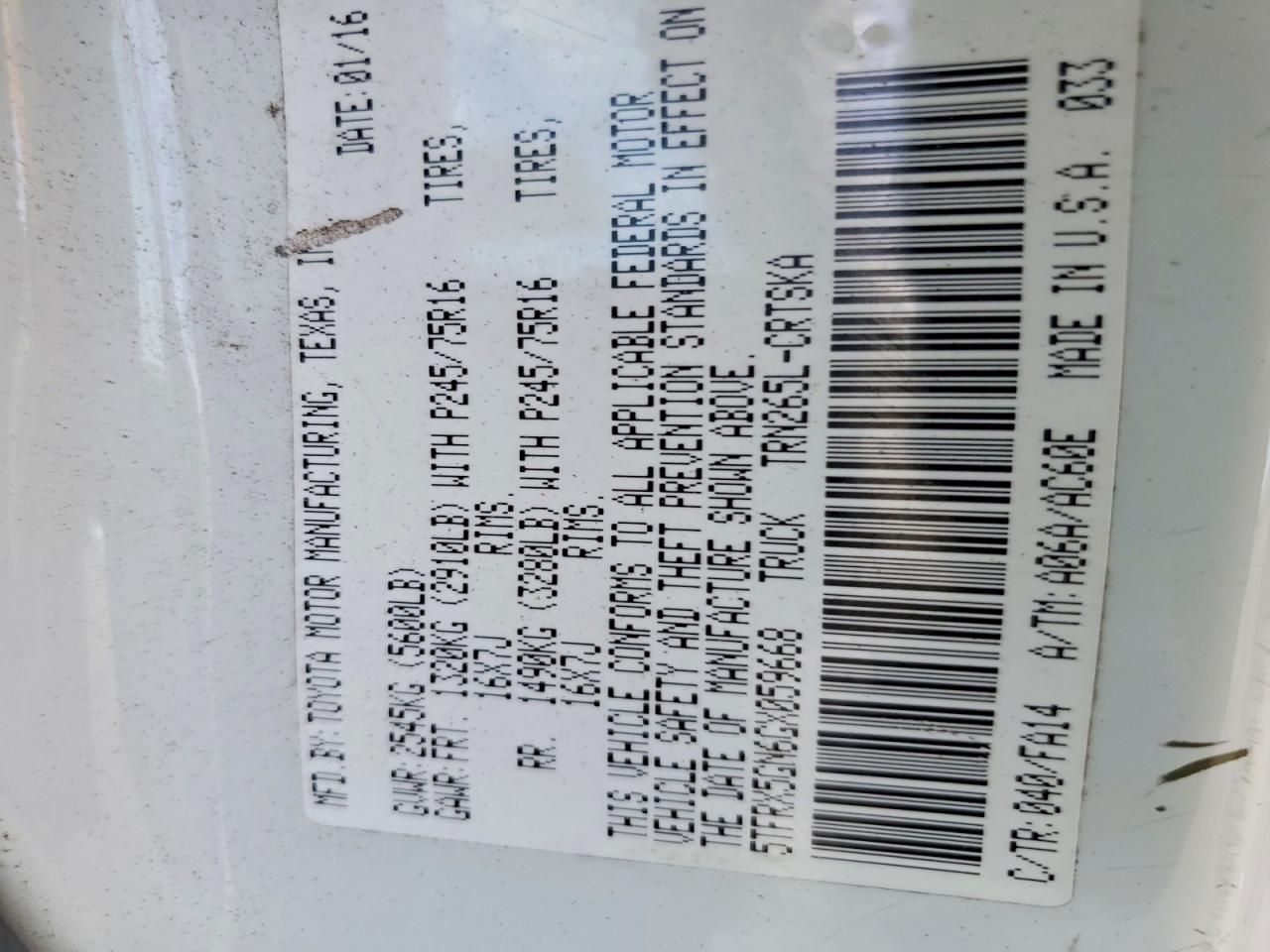 2016 Toyota Tacoma Access Cab