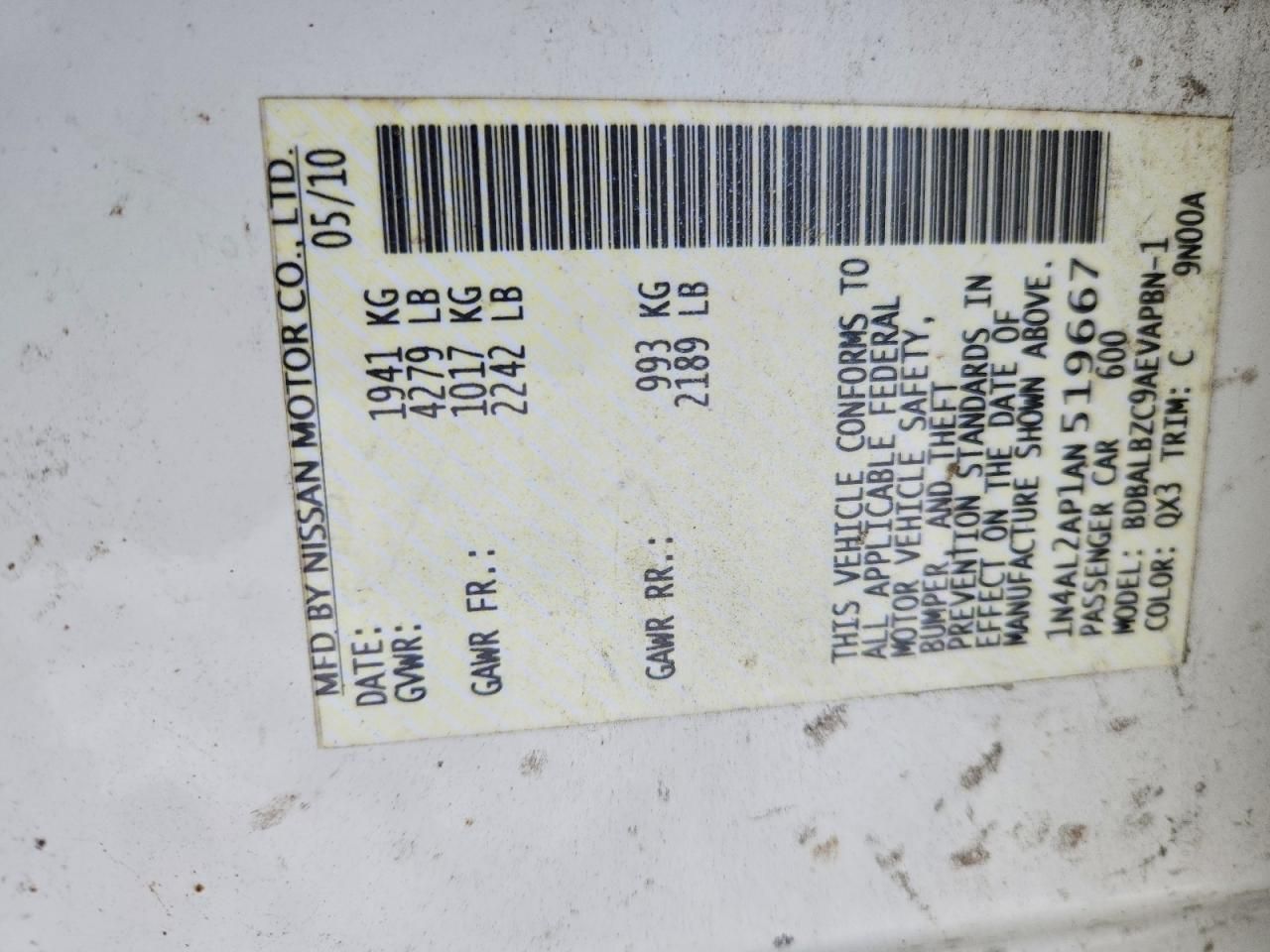 2010 Nissan Altima Base