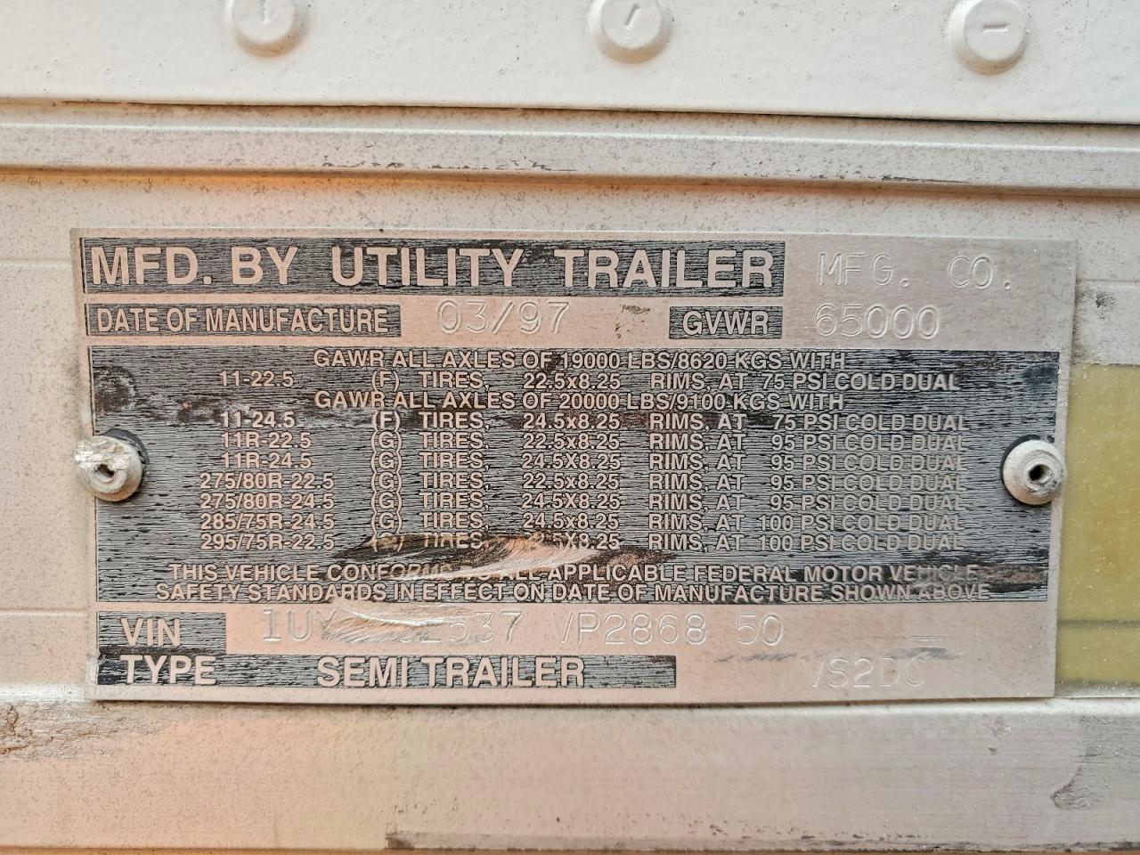 1997 Utility Vs2dc-trailer