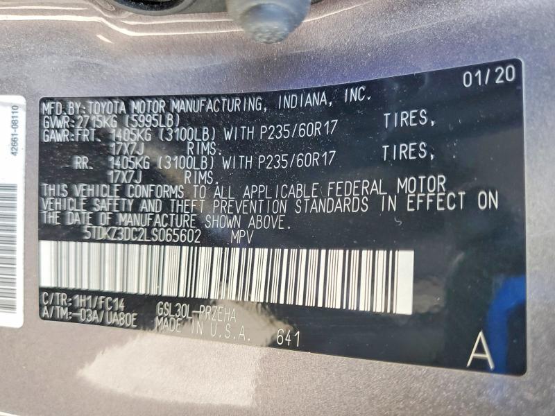 2020 Toyota Sienna le