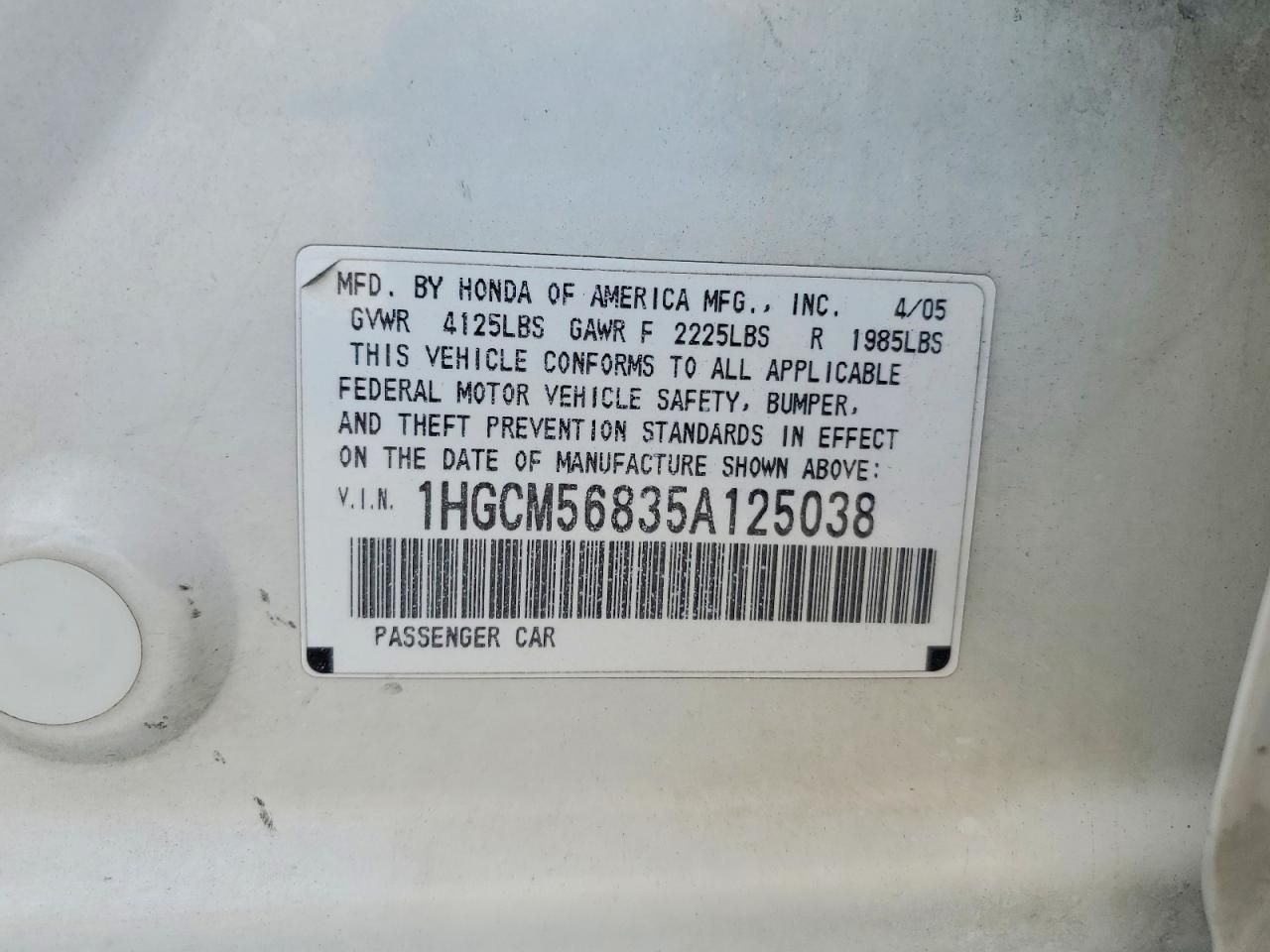 2005 Honda Accord ex