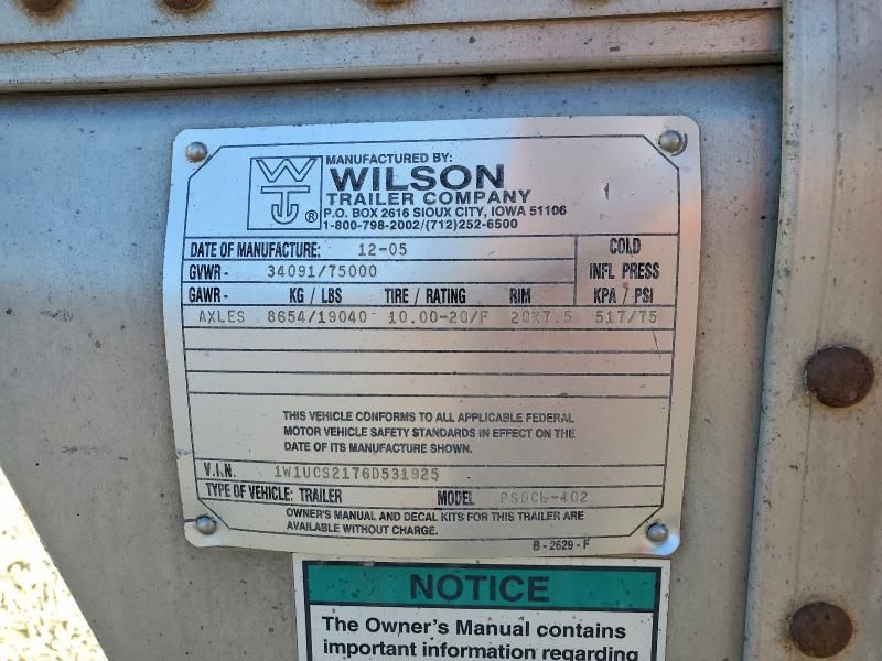 2006 Wilson 53' Livestock