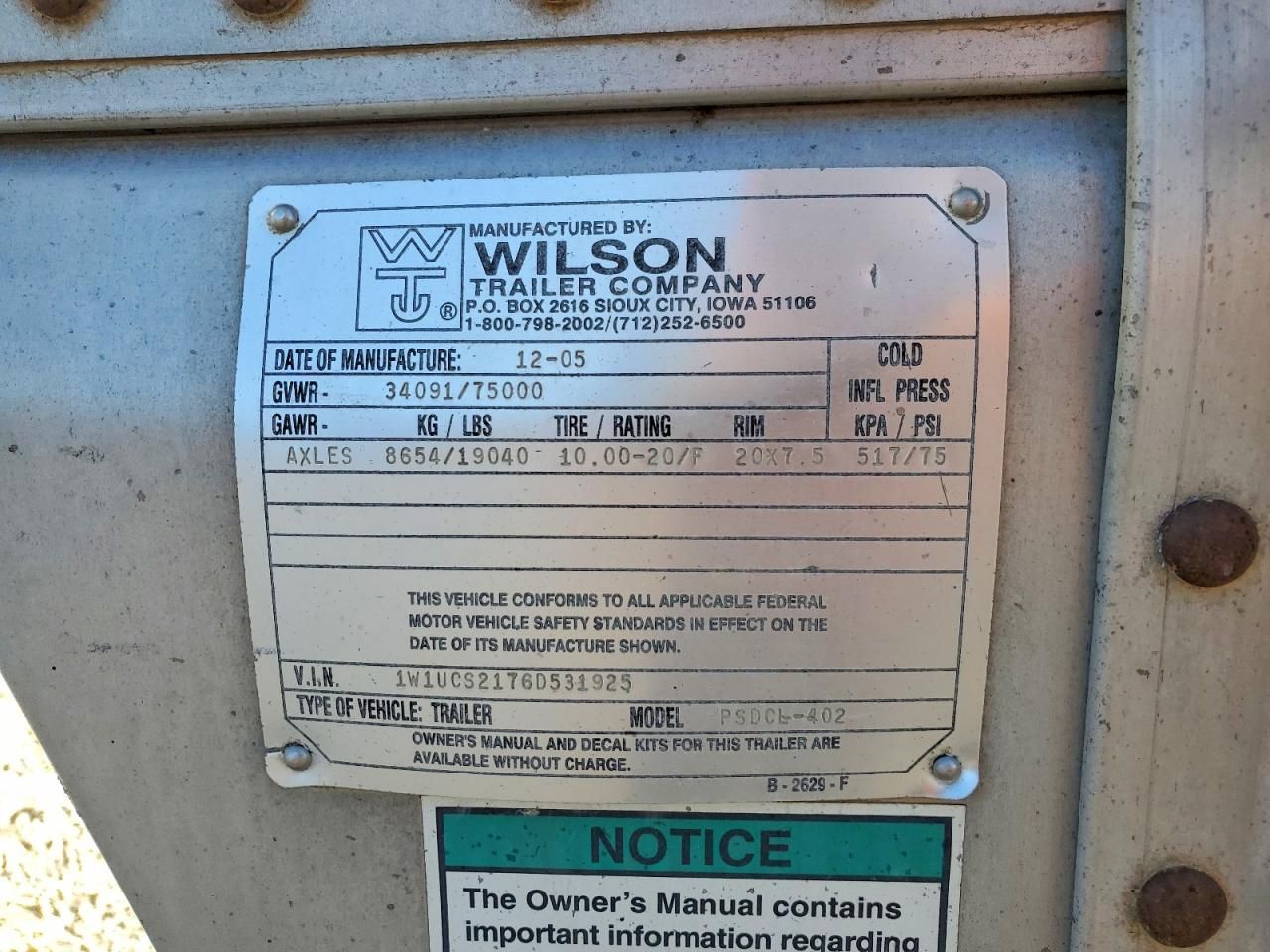 2006 Wilson 53' Livestock