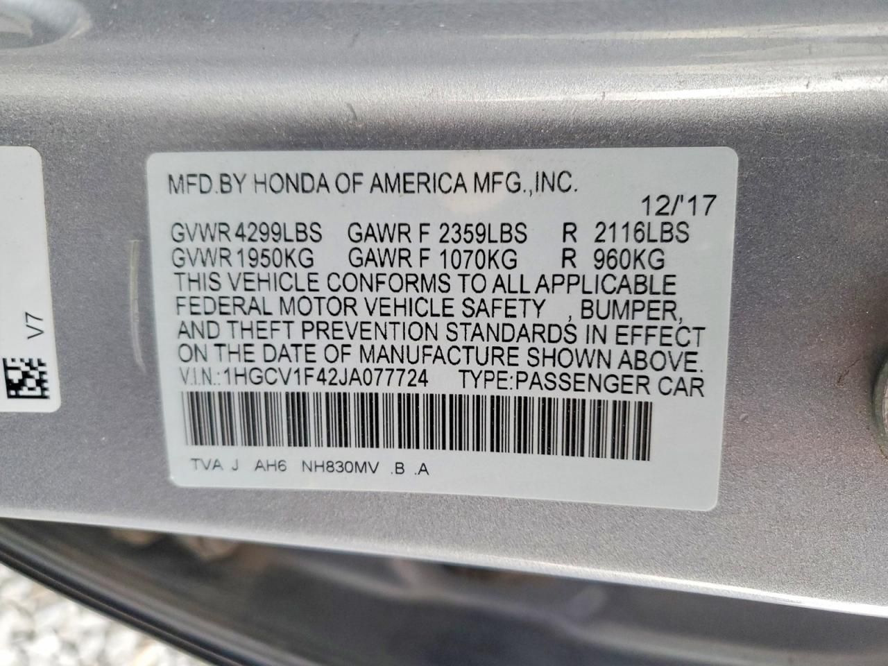 2018 Honda Accord ex